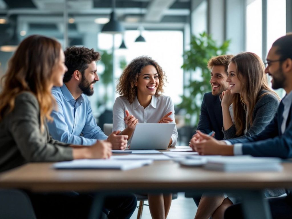 Întâlnire de afaceri cu profesioniști diversificați.