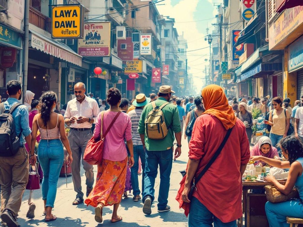 Oameni interacționând în viața de zi cu zi.