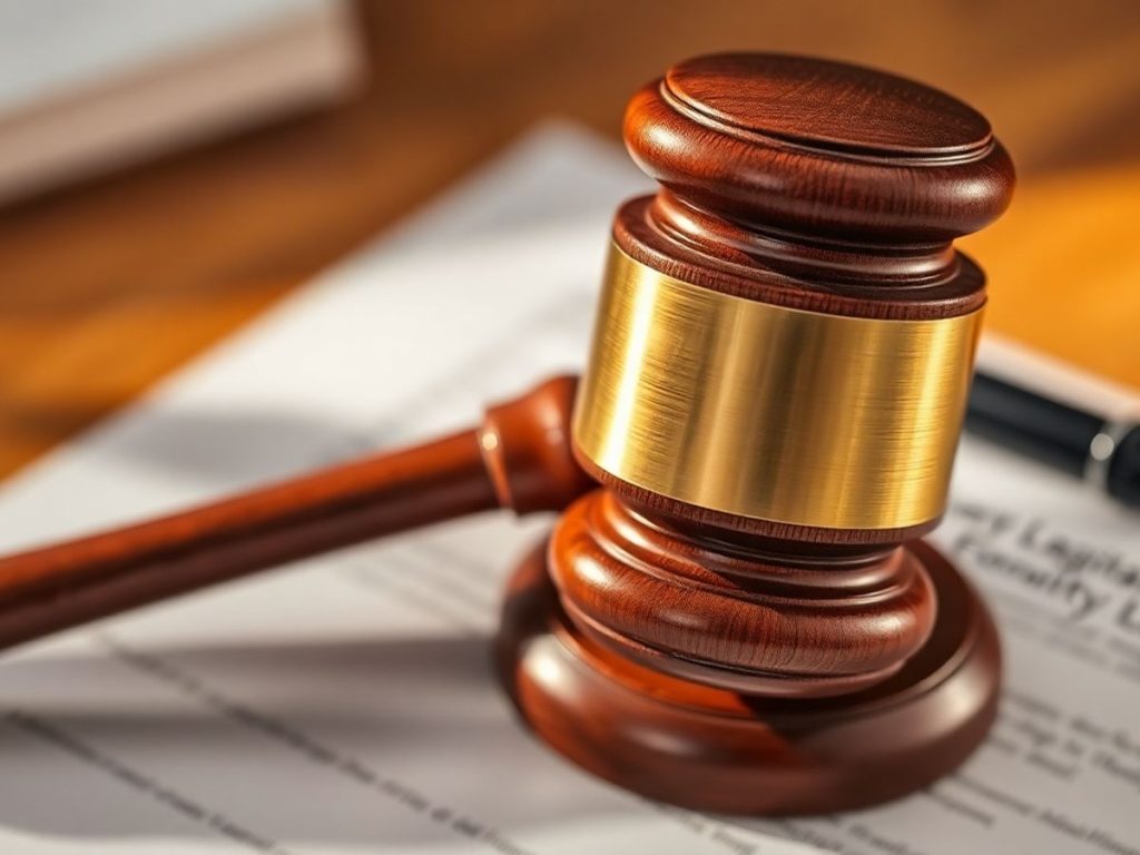 ciocan judecătoresc pe documente legale