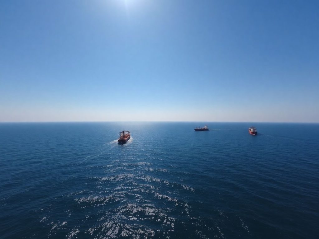 Nave pe ocean sub cer senin.